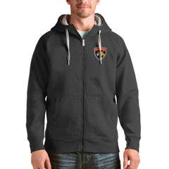 Florida Panthers Antigua Logo Victory Full-Zip Hoodie - Charcoal - NHL