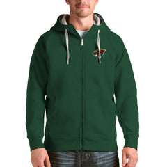 Minnesota Wild Antigua Logo Victory Full-Zip Hoodie - Green - NHL