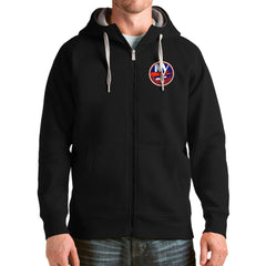 New York Islanders Antigua Logo Victory Full-Zip Hoodie - Black - NHL