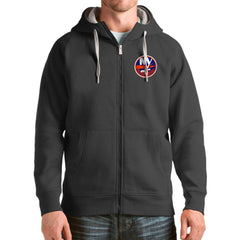 New York Islanders Antigua Logo Victory Full-Zip Hoodie - Charcoal - NHL
