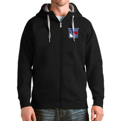 New York Rangers Antigua Logo Victory Full-Zip Hoodie - Black - NHL