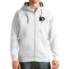 Philadelphia Flyers Antigua Logo Victory Full-Zip Hoodie - White - NHL