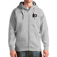 Philadelphia Flyers Antigua Logo Victory Full-Zip Hoodie - Heathered Gray - NHL