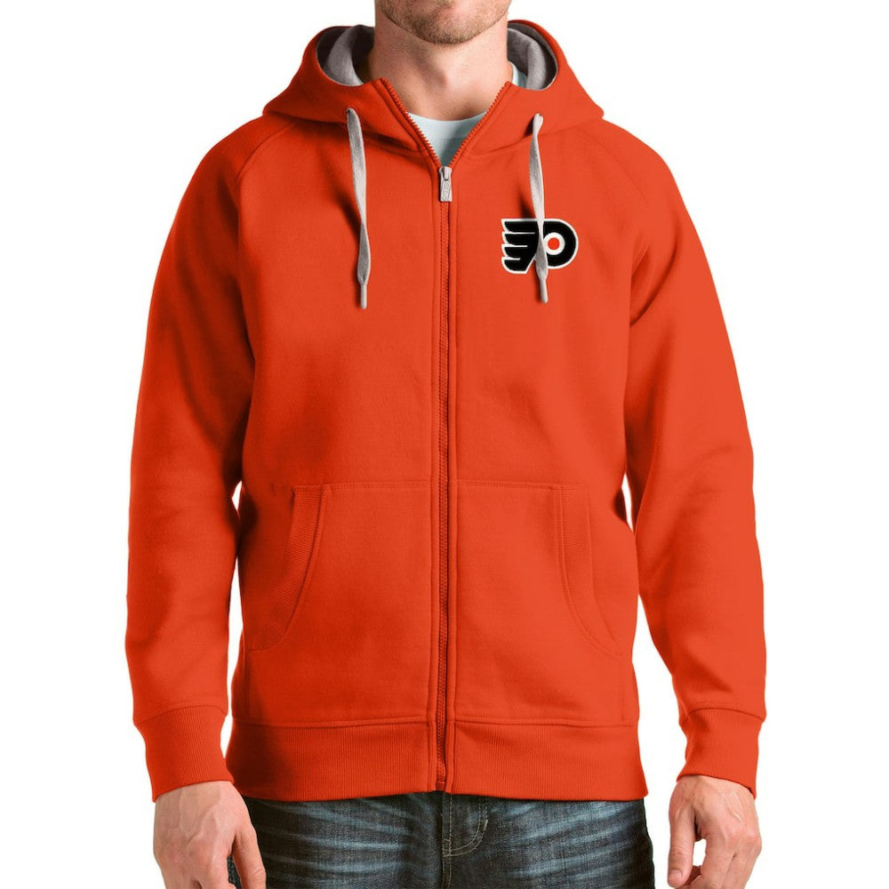 Philadelphia Flyers Antigua Logo Victory Full-Zip Hoodie - Orange - NHL