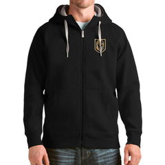 Vegas Golden Knights Antigua Logo Victory Full-Zip Hoodie - Black - NHL