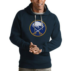 Buffalo Sabres Antigua Logo Victory Pullover Hoodie - Navy - NHL