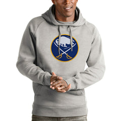 Buffalo Sabres Antigua Logo Victory Pullover Hoodie - Heathered Gray - NHL