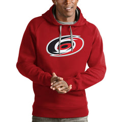 Carolina Hurricanes Antigua Logo Victory Pullover Hoodie - Red - NHL