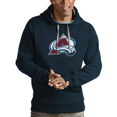 Colorado Avalanche Antigua Logo Victory Pullover Hoodie - Navy - NHL