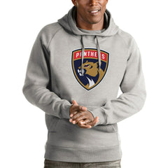Florida Panthers Antigua Logo Victory Pullover Hoodie - Heathered Gray - NHL