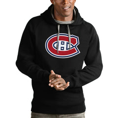 Montreal Canadiens Antigua Logo Victory Pullover Hoodie - Black - NHL