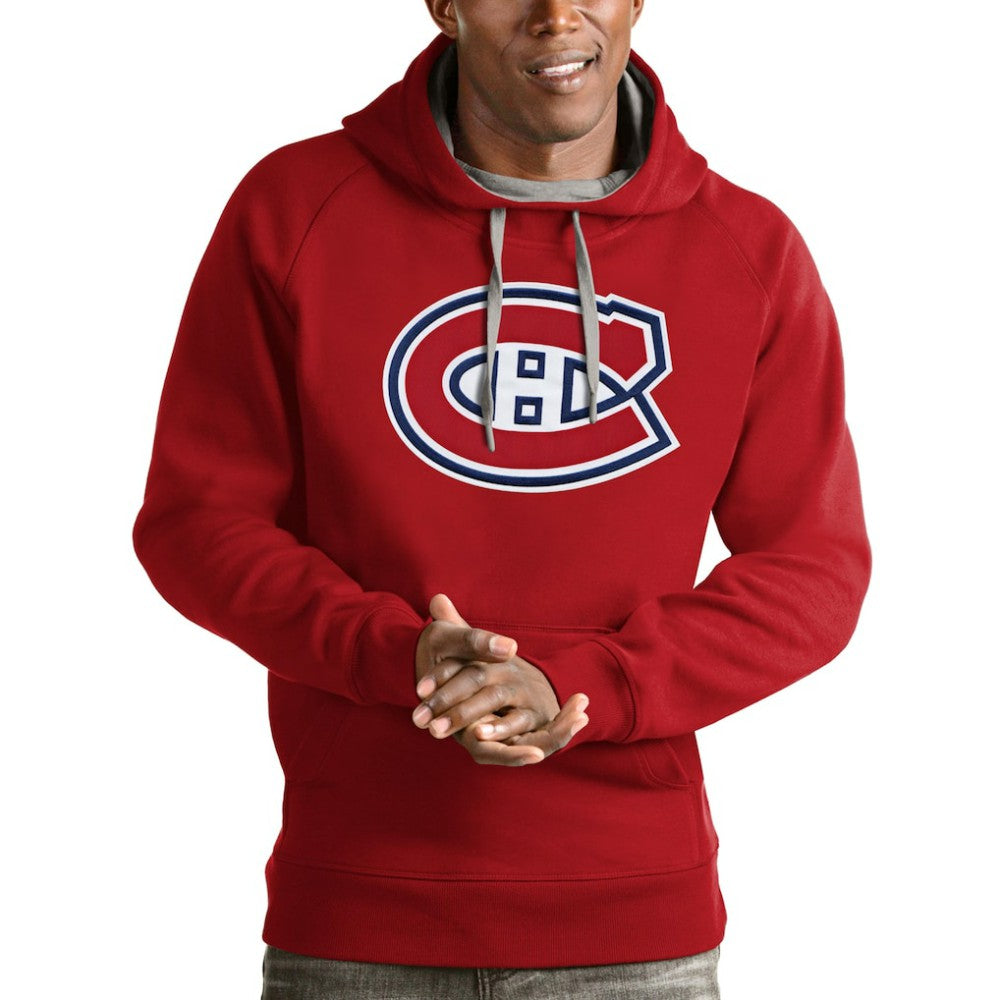 Montreal Canadiens Antigua Logo Victory Pullover Hoodie - Red - NHL