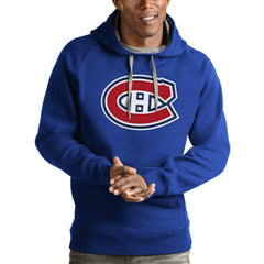 Montreal Canadiens Antigua Logo Victory Pullover Hoodie - Blue - NHL