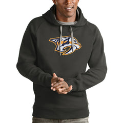 Nashville Predators Antigua Logo Victory Pullover Hoodie - Charcoal - NHL