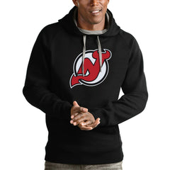 New Jersey Devils Antigua Logo Victory Pullover Hoodie - Black - NHL