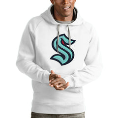 Seattle Kraken Antigua Logo Victory Pullover Hoodie - White - NHL