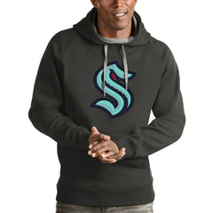 Seattle Kraken Antigua Logo Victory Pullover Hoodie - Charcoal - NHL