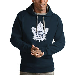 Toronto Maple Leafs Antigua Logo Victory Pullover Hoodie - Navy - NHL