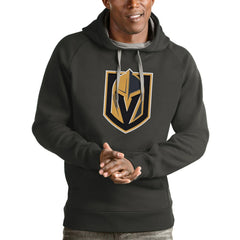 Vegas Golden Knights Antigua Logo Victory Pullover Hoodie - Charcoal - NHL