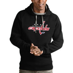 Washington Capitals Antigua Logo Victory Pullover Hoodie - Black - NHL