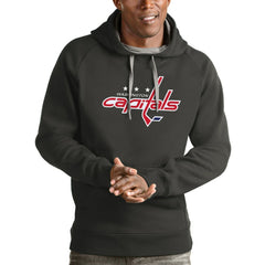 Washington Capitals Antigua Logo Victory Pullover Hoodie - Charcoal - NHL