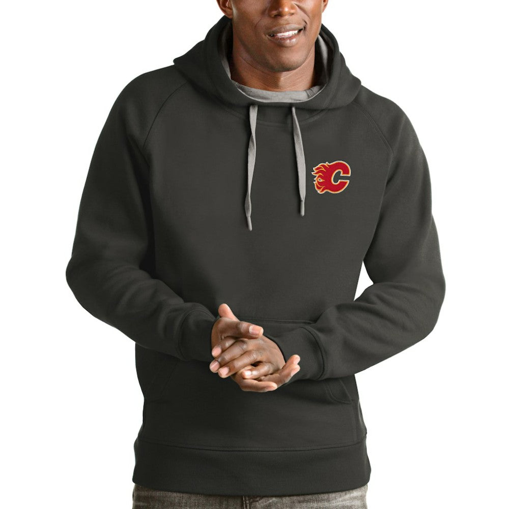 Calgary Flames Antigua Victory Pullover Hoodie - Charcoal - NHL