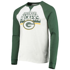 Green Bay Packers Junk Food Colorblock Raglan Long Sleeve T-Shirt White/Green | NFL