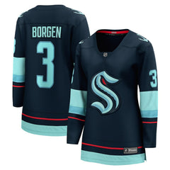 Will Borgen Seattle Kraken Fanatics Women's Home Breakaway Player Jersey - Deep Sea Blue - NHL