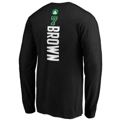 Jaylen Brown Boston Celtics Playmaker Name & Number Long Sleeve T-Shirt Black - NBA