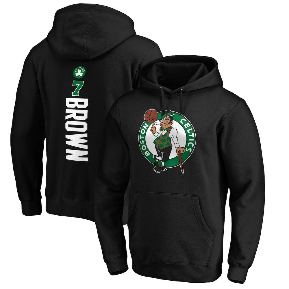 Jaylen Brown Boston Celtics Playmaker Name & Number Pullover Hoodie Black - NBA