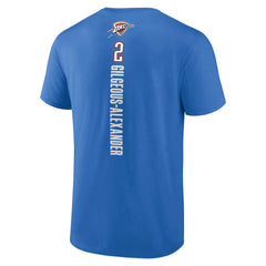 Shai Gilgeous-Alexander Oklahoma City Thunder Playmaker Name & Number T-Shirt Blue - NBA