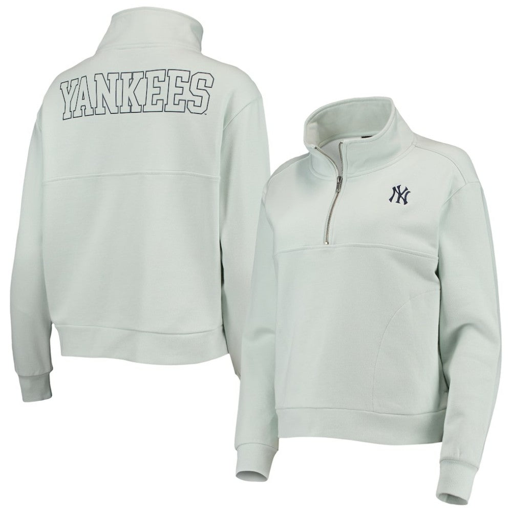 New York Yankees The Wild Collective Women's Two-Hit Quarter-Zip Pullover Top - MLB