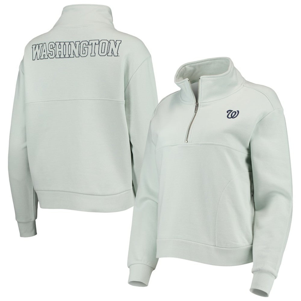 Washington Nationals The Wild Collective Women's Two-Hit Quarter-Zip Pullover Top - MLB