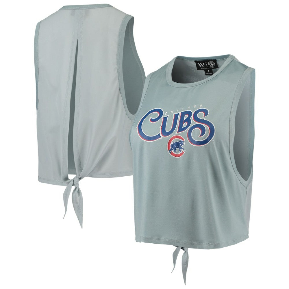 Chicago Cubs The Wild Collective Women's Open Back Twist-Tie Tank Top - MLB