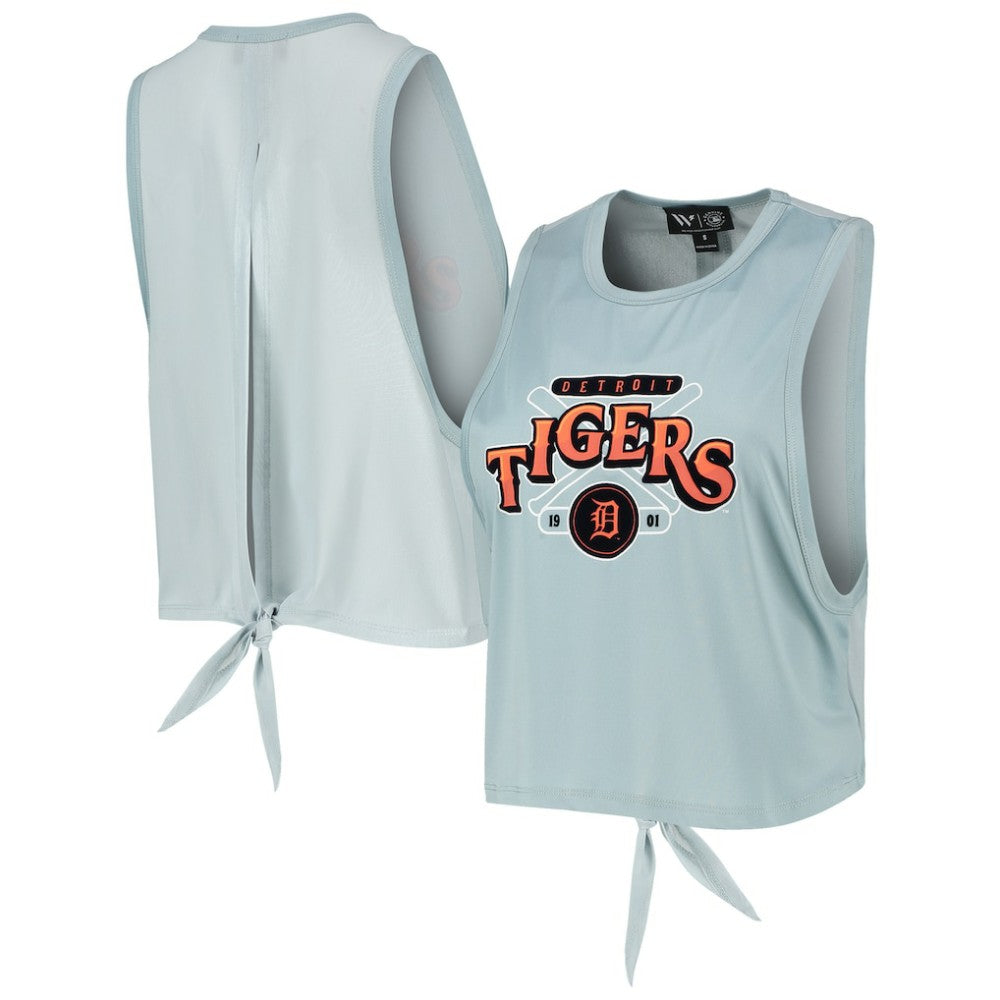Detroit Tigers The Wild Collective Women's Open Back Twist-Tie Tank Top - MLB
