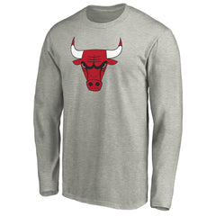 Chicago Bulls Primary Team Logo Long Sleeve T-Shirt Heathered Gray - NBA