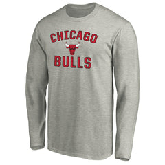 Chicago Bulls Victory Arch Long Sleeve T-Shirt Heathered Gray - NBA
