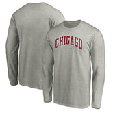 Chicago Bulls Alternate Team Logo Long Sleeve T-Shirt Heathered Gray - NBA