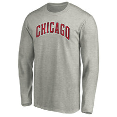 Chicago Bulls Alternate Team Logo Long Sleeve T-Shirt Heathered Gray - NBA