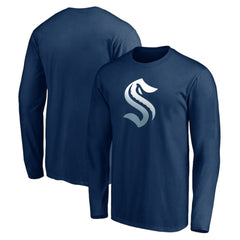 Seattle Kraken Gradient Logo Long Sleeve T-Shirt - Deep Sea Blue - NHL