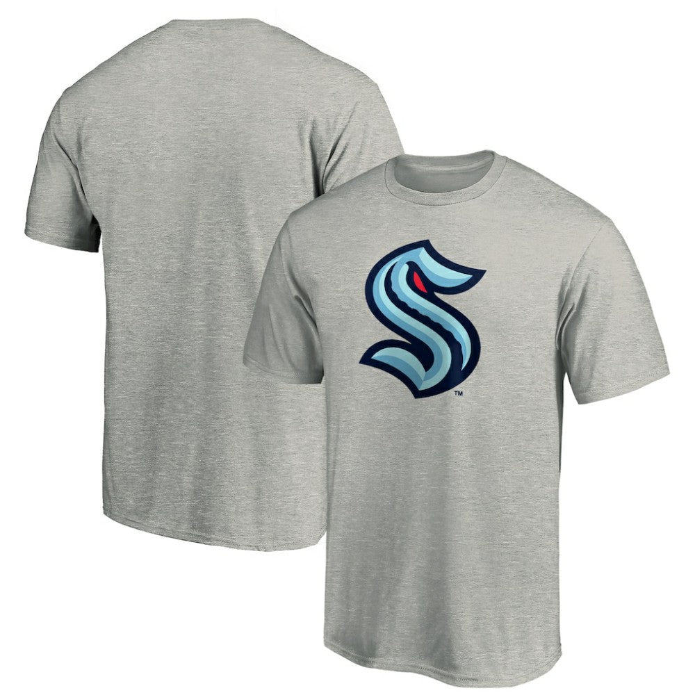 Seattle Kraken Primary Logo T-Shirt - Heathered Gray - NHL