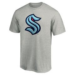 Seattle Kraken Primary Logo T-Shirt - Heathered Gray - NHL