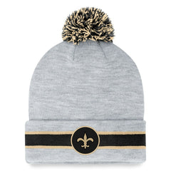 New Orleans Saints Cuffed Knit Hat with Pom Heather Gray | Fanatics