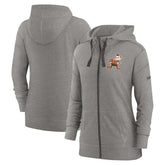 Cleveland Browns Women's Gym Vintage Full-Zip Hoodie Heather Charcoal | Nike for Sale