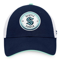 Seattle Kraken Fanatics Iconic Gradient Trucker Snapback Hat - Deep Sea Blue/White - NHL