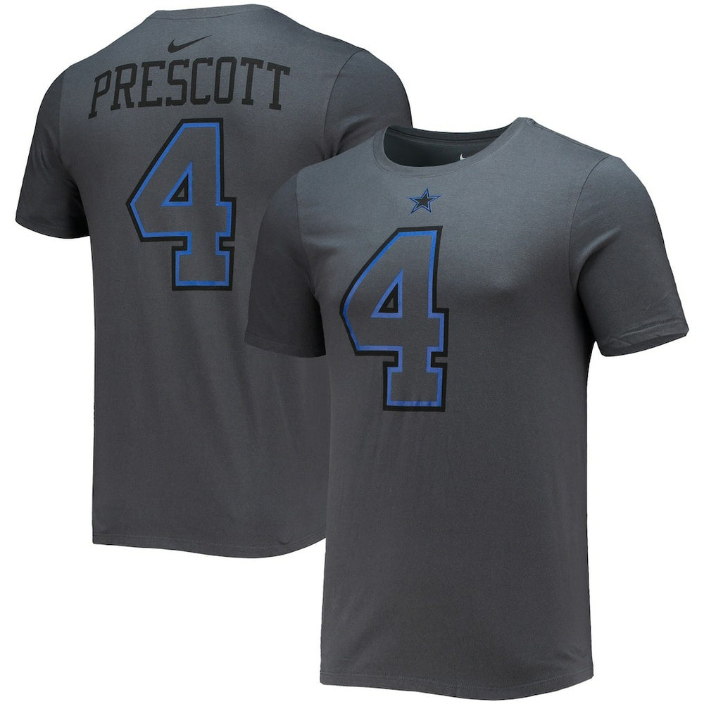 Dak Prescott Dallas Cowboys Player Name & Number T-Shirt Charcoal | Nike for Sale