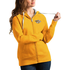 Nashville Predators Antigua Women's Victory Full-Zip Hoodie - Gold - NHL
