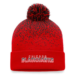 Chicago Blackhawks Fanatics Iconic Gradient Cuffed Knit Hat with Pom - Red - NHL