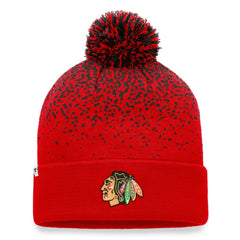 Chicago Blackhawks Fanatics Iconic Gradient Cuffed Knit Hat with Pom - Red - NHL
