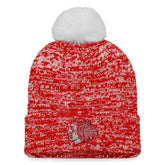 Chicago Blackhawks Fanatics Women's Glimmer Cuffed Knit Hat with Pom - Red - NHL